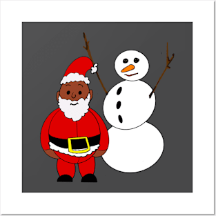 Santa and snowman Posters and Art